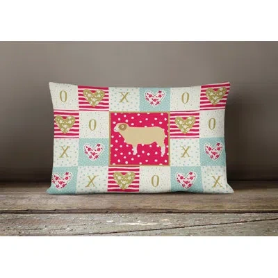 Caroline's Treasures Horned Dorset Sheep Love Outdoor Rectangular Cushion With Filling