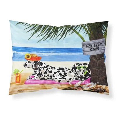 Caroline's Treasures Hot Spot Cove Beach Dalmatian Pillowcase In Multicolor