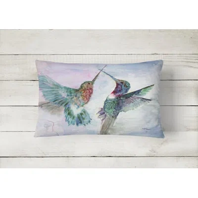 Caroline's Treasures Hummingbird Combat Fabric Indoor/outdoor Throw Pillow In Multicolor