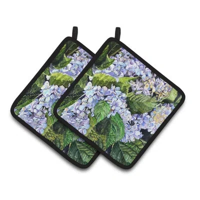 Caroline's Treasures Hydrangea Potholder In Green