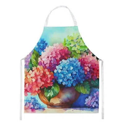 Caroline's Treasures Hydrangeas In Watercolor Apron In Multicolor