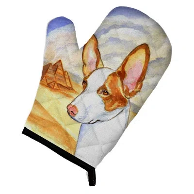 Caroline's Treasures Ibizan Hound Oven Mitt In White;beige
