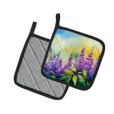 Caroline's Treasures Idaho Syringa In Watercolor Pair Of Pot Holders In Multicolor