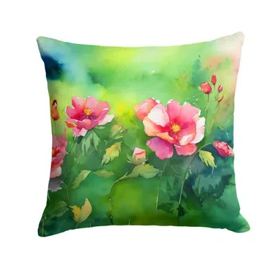 Caroline's Treasures Iowa Wild Prairie Roses In Watercolor Throw Pillow In Multicolor