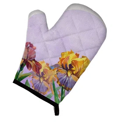 Caroline's Treasures Iris Oven Mitt In Yellow;purple