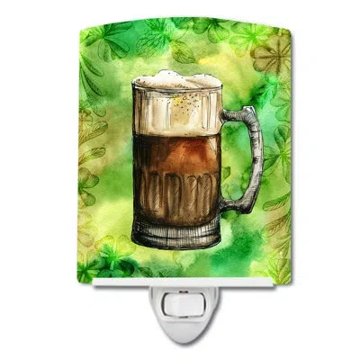 Caroline's Treasures Irish Beer Mug Ceramic Night Light In Green