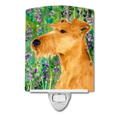 Caroline's Treasures Irish Terrier Ceramic Night Light In Pink;orange