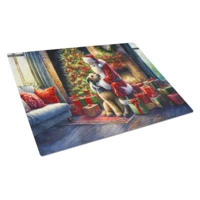 Caroline's Treasures Irish Wolfhound And Santa Claus Glass Cutting Board