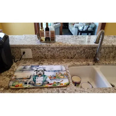 Caroline's Treasures Irish Wolfhound The Chef Dish Drying Mat In Natural