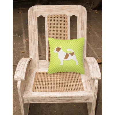 Caroline's Treasures Jack Russell Indoor/outdoor Throw Pillow In Green
