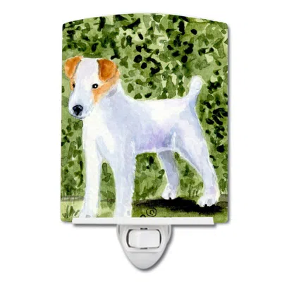 Caroline's Treasures Jack Russell Terrier Ceramic Night Light In Green