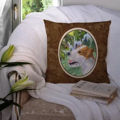 Caroline's Treasures Jack Russell Terrier Indoor/outdoor Throw Pillow