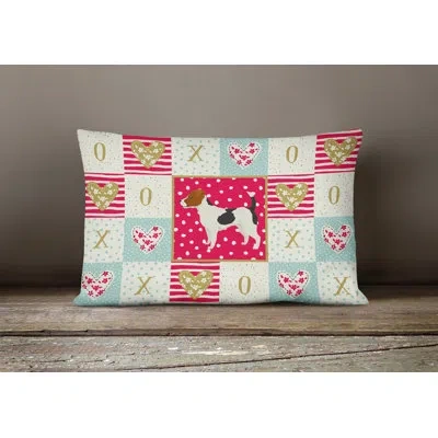 Caroline's Treasures Jack Russell Terrier Love Indoor / Outdoor Patchwork Lumbar Pillow