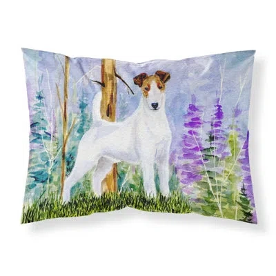 Caroline's Treasures Jack Russell Terrier Moisture Wicking Pillowcase In Green