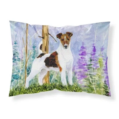 Caroline's Treasures Jack Russell Terrier Moisture Wicking Pillowcase In Green