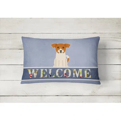 Caroline's Treasures Jack Russell Terrier Welcome Lumbar Pillow