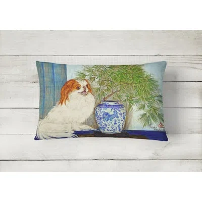 Caroline's Treasures Japanese Chin Ming Vase Fabric Indoor/outdoor Throw Pillow