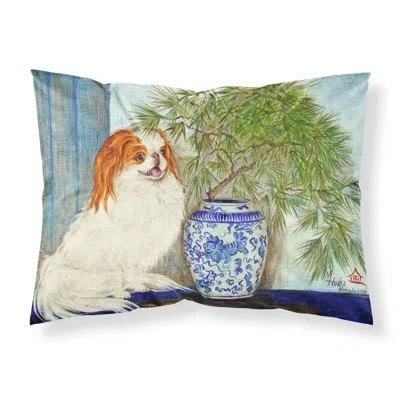 Caroline's Treasures Japanese Chin Ming Vase Pillowcase In Green