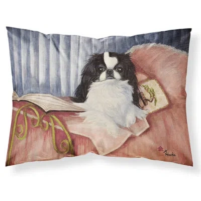 Caroline's Treasures Japanese Chin Reading In Bed Pillowcase In Gray