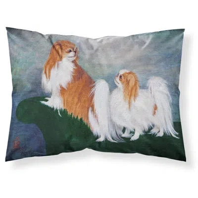 Caroline's Treasures Japanese Chin Standing On My Tail Pillowcase In Gray
