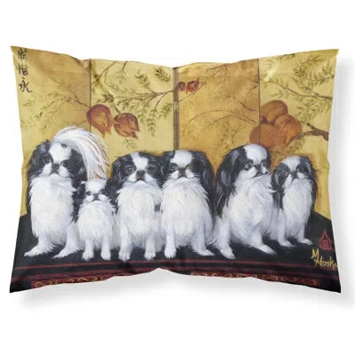 Caroline's Treasures Japanese Chin Tea House Pillowcase In Tan