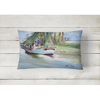 Caroline's Treasures Jeannie Shrimp Boat Indoor/outdoor Throw Pillow