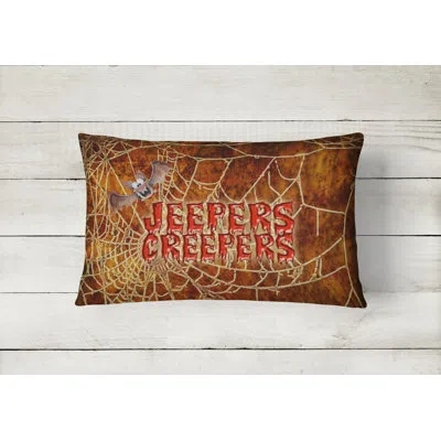 Caroline's Treasures Jeepers Creepers With Bat And Spider Web Halloween Indoor/outdoor Throw Pillow