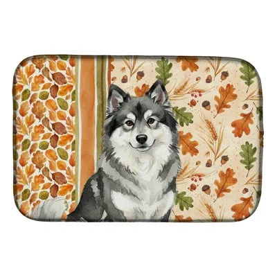 Caroline's Treasures Keeshond Heirloom Fall Dish Drying Mat In Natural