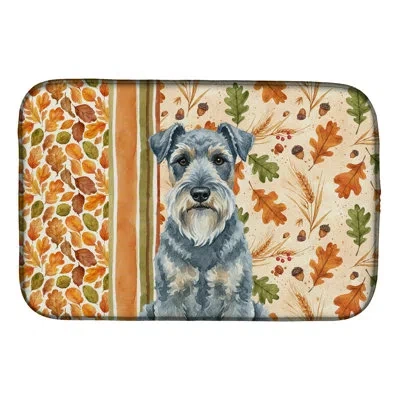 Caroline's Treasures Kerry Blue Terrier Heirloom Fall Dish Drying Mat In Natural