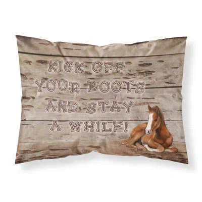 Caroline's Treasures Kick Off Your Boots And Stay A While Moisture Wicking Pillowcase In Brown