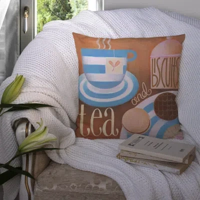 Caroline's Treasures Kitchen Collection Tea By Cathy Brear 14" Throw Pillow