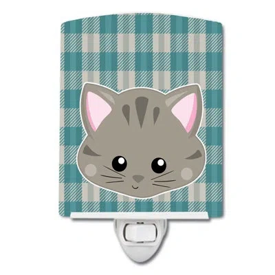 Caroline's Treasures Kitten Face Ceramic Night Light In Gray
