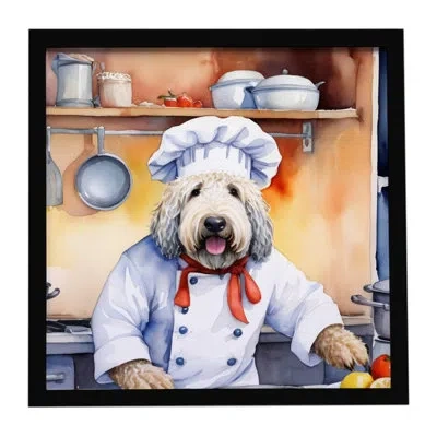 Caroline's Treasures Komondor The Chef Framed Metal Print In Multi