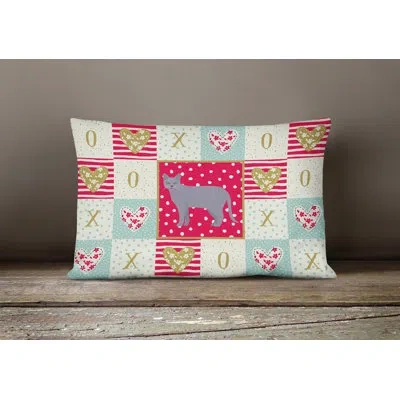 Caroline's Treasures Korat #1 Cat Love Outdoor Rectangular Cushion With Filling