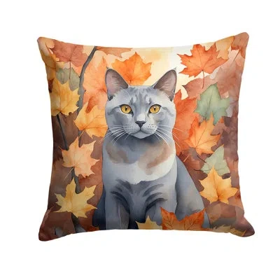 Caroline's Treasures Korat Cat In Fall Leaves Throw Pillow In Multicolor