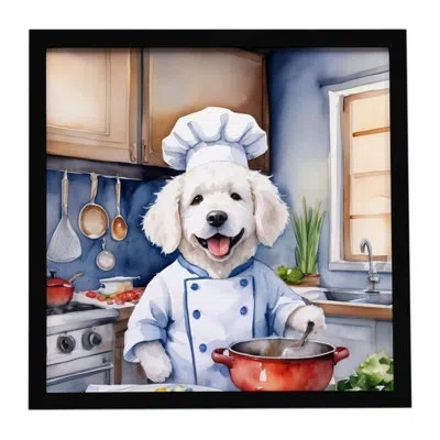 Caroline's Treasures Kuvasz The Chef Framed Metal Print In Multi