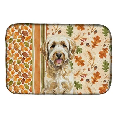 Caroline's Treasures Labradoodle Heirloom Fall Dish Drying Mat In Natural