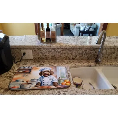 Caroline's Treasures Labradoodle The Chef Dish Drying Mat In Natural