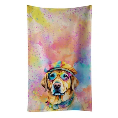 Caroline's Treasures Labrador Hippie Dawg Kitchen Towel In Multicolor