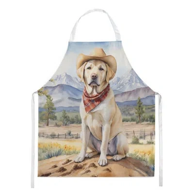 Caroline's Treasures Labrador Retriever Cowboy Welcome Apron In Multicolor