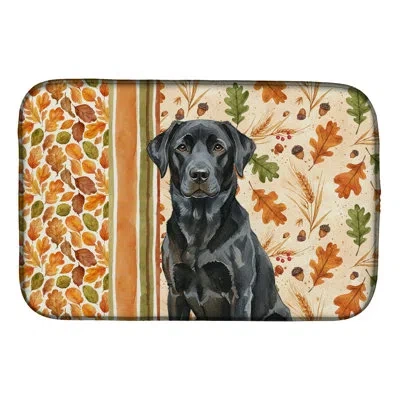 Caroline's Treasures Labrador Retriever Heirloom Fall Dish Drying Mat In Black