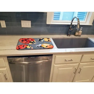 Caroline's Treasures Lady Bug Multiple Drying Mat In Gray