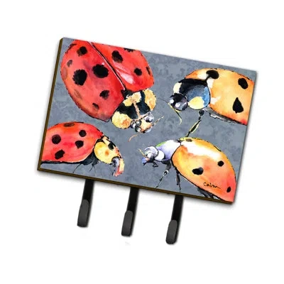 Caroline's Treasures Lady Bug Multiple Leash Holder And Key Hook In Gray;red;orange
