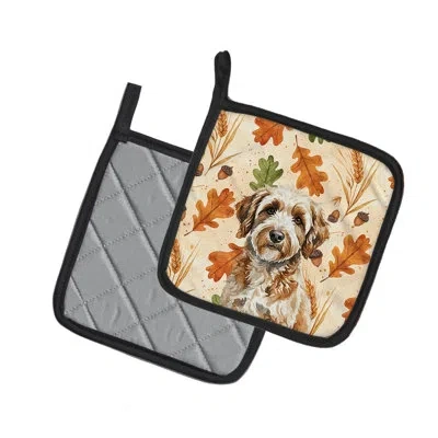 Caroline's Treasures Lagotto Romagnolo Heirloom Fall Pair Of Pot Holders In Multicolor