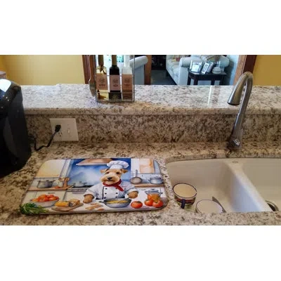 Caroline's Treasures Lakeland Terrier The Chef Dish Drying Mat In Natural