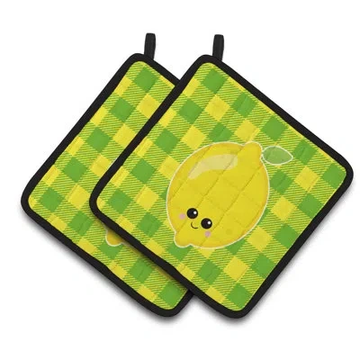 Caroline's Treasures Lemon Face Potholder In Green;yellow