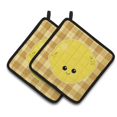 Caroline's Treasures Lemon Face Potholder In Yellow;gold