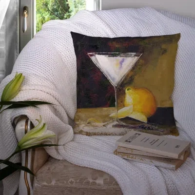 Caroline's Treasures Lemon Martini By Malenda Indoor / Outdoor 14" Throw Pillow