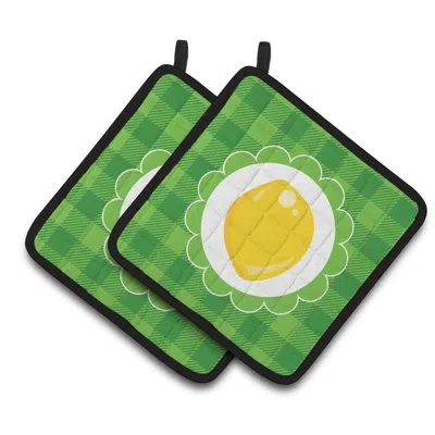 Caroline's Treasures Lemon Potholder In Green;yellow
