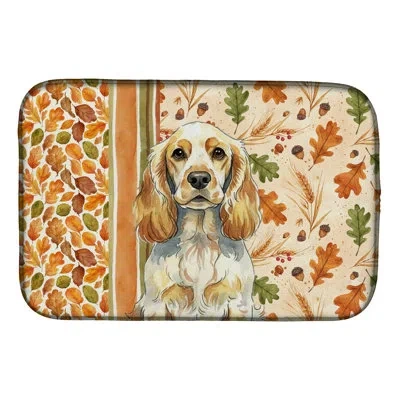 Caroline's Treasures Lemon Roan English Cocker Spaniel Heirloom Fall Dish Drying Mat In Natural